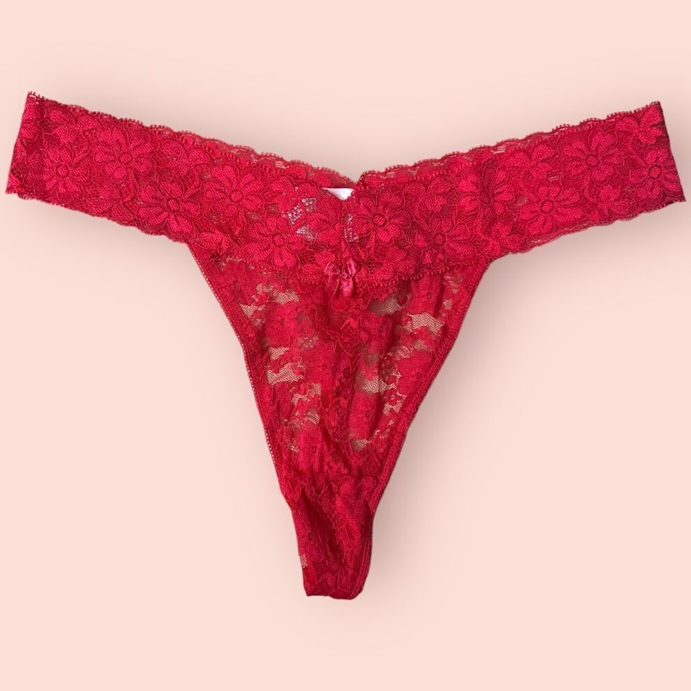 Rose Red Lace Thong Panty